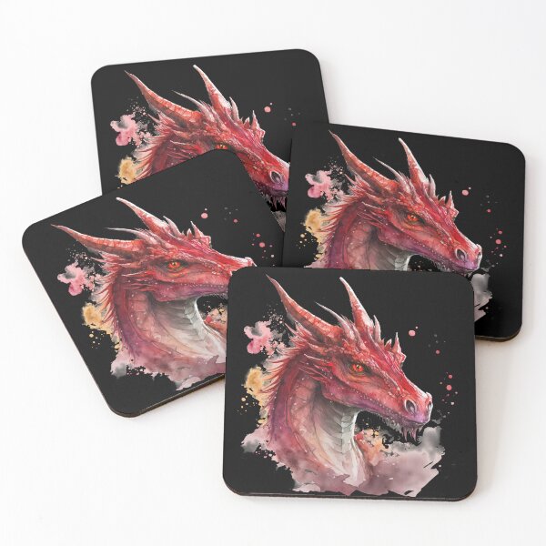 Item preview, Watercolor Red Dragon, Fire Dragon Portrait designed and sold by MoonFoxDesign.