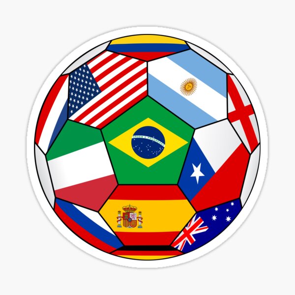 Soccer with various flags - Brazil 2014 Sticker