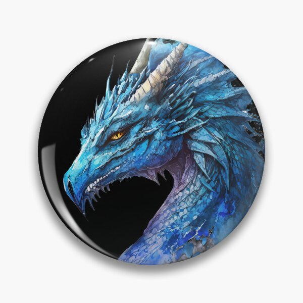 Item preview, Dragón azul acuarela, retrato de dragón designed and sold by MoonFoxDesign.