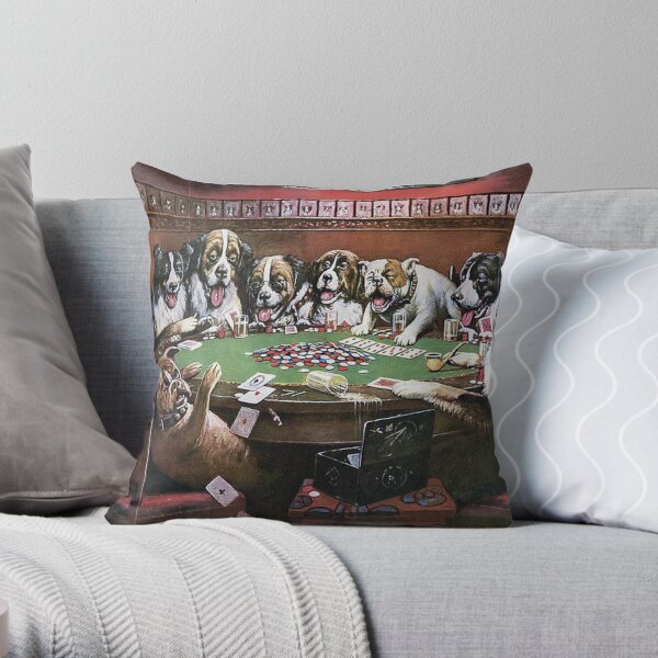 Dogs Playing Poker - Poker Sympathy Throw Pillow