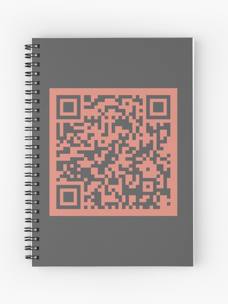 QR Code | Rick Astley | Never Gonna Give You Up | Rick Roll | Rickroll |  Spiral Notebook