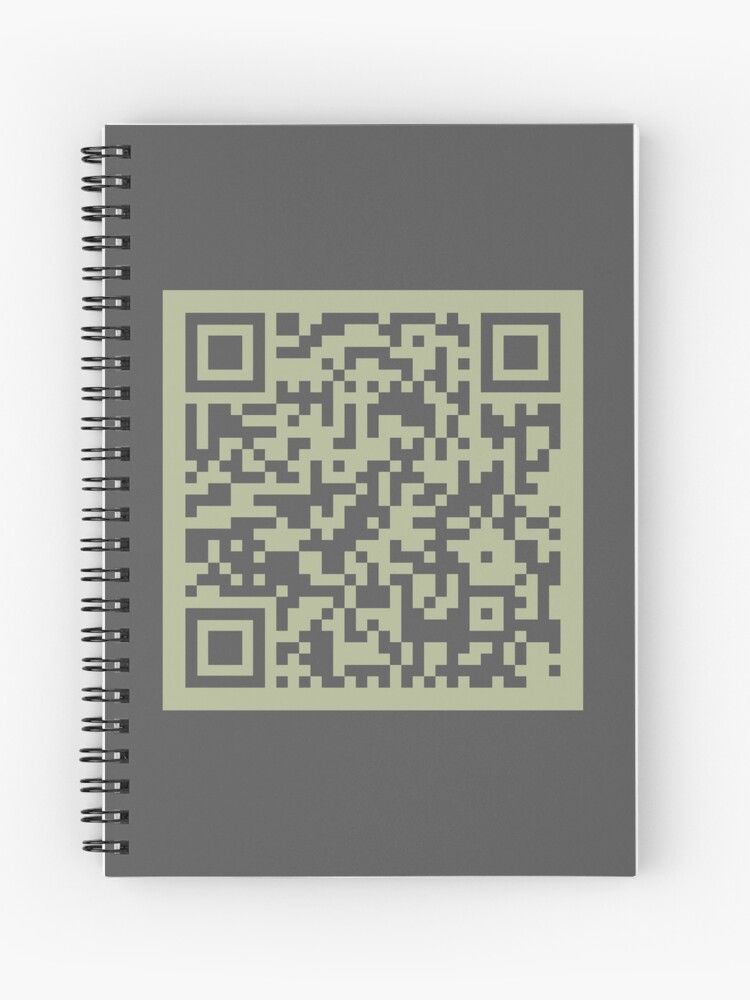 Cuaderno de espiral «Rickrolling / Rick Roll Código QR estética verde pastel»  de Gwebbel | Redbubble