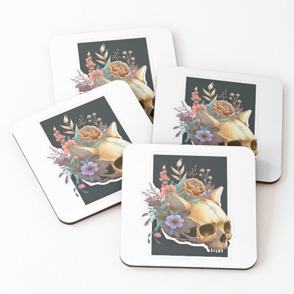 Item preview, Flower Cat Skull, Sticker designed and sold by SkullandKitten.