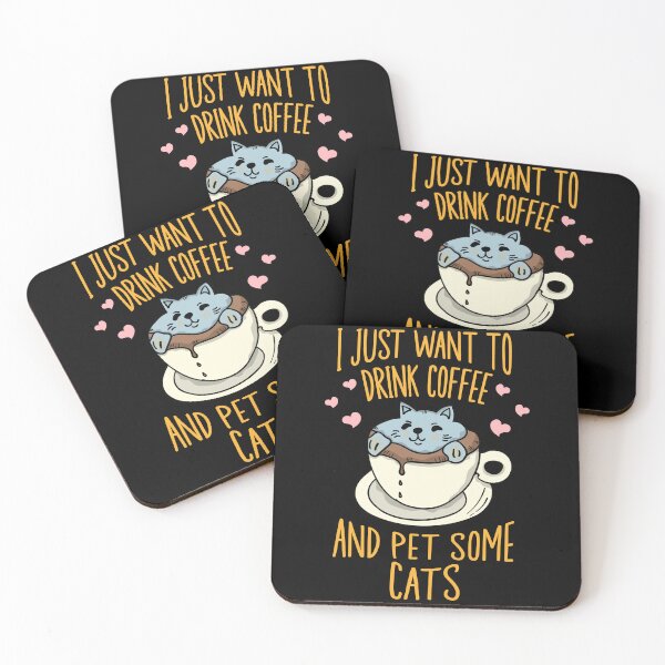Item preview, I Just Want To Drink Coffee And Pet Some Cats designed and sold by Vendetta-art.