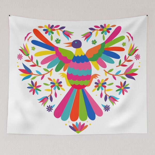 Item preview, Mexican otomi heart with bird designed and sold by Terevela.