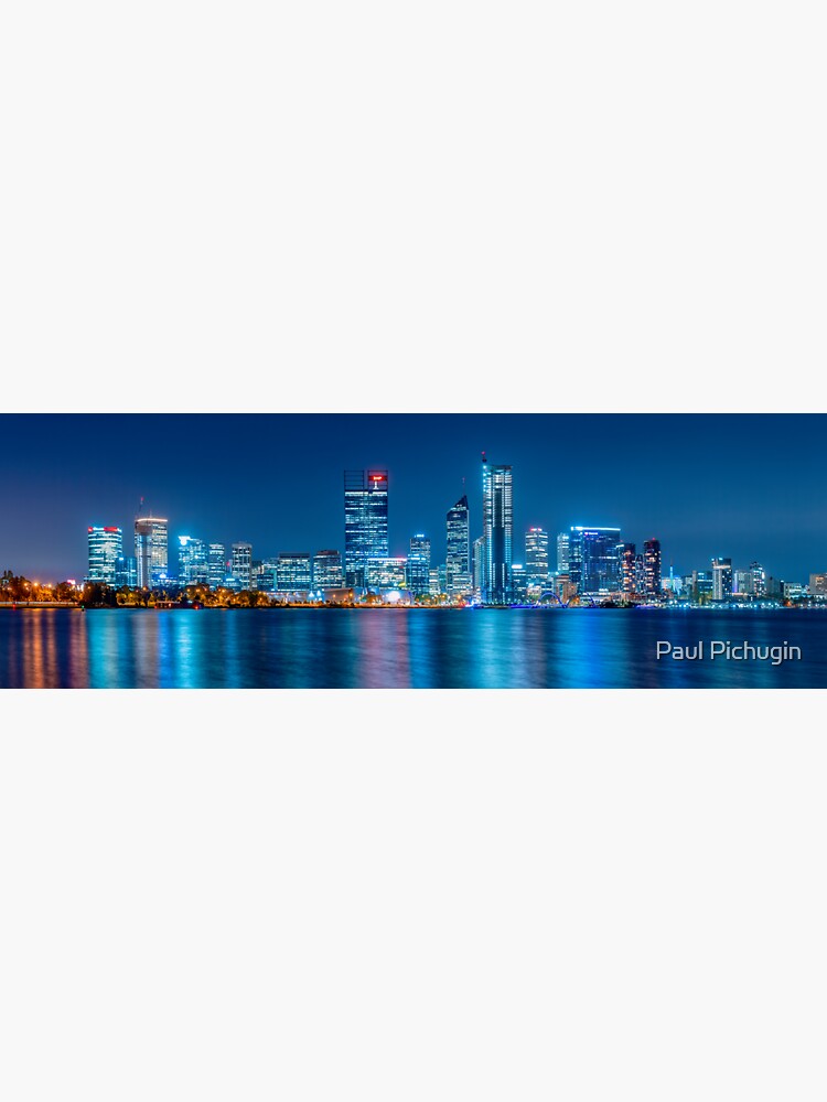 Thumbnail 3 of 3, Sticker, Perth City at Night designed and sold by paulmp.