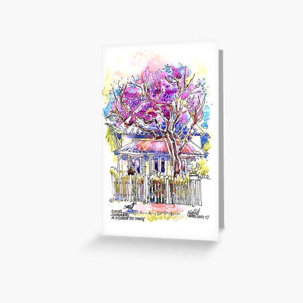 Jacarandas on Birkley Rd, Manly, Sydney Greeting Card