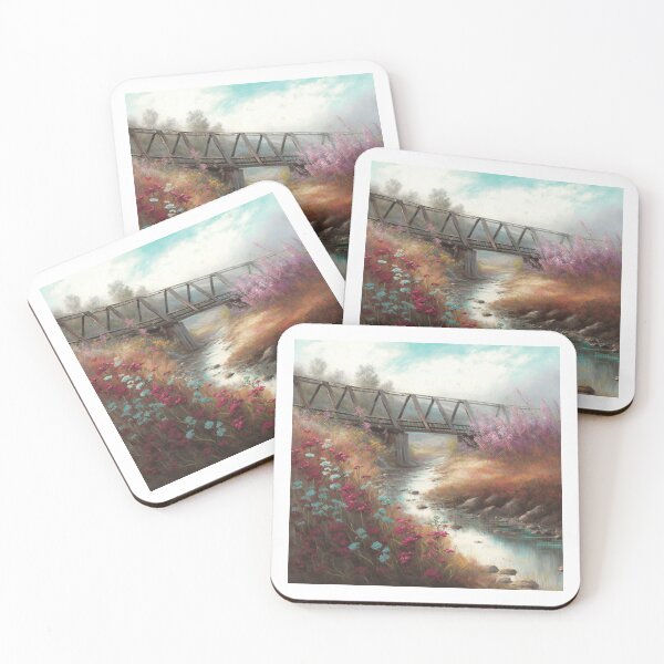 Item preview, Bridge over a stream with wildflowers designed and sold by JoepshLSio.
