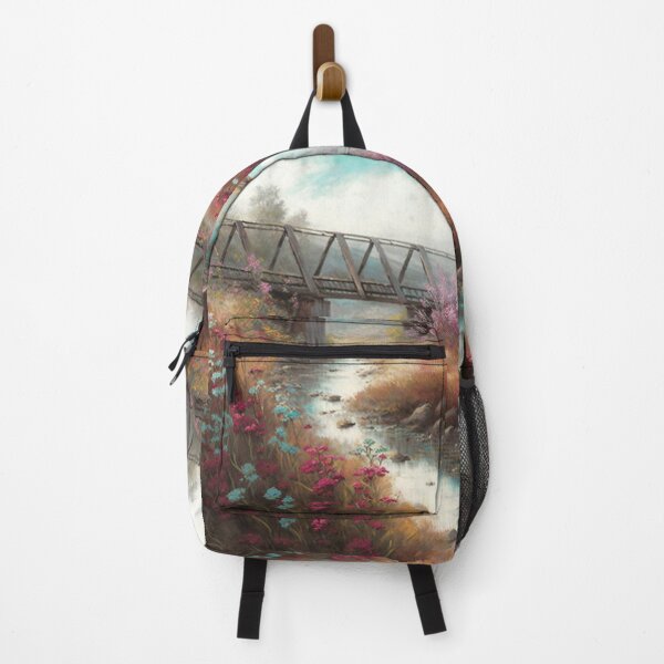 Item preview, Bridge over a stream with wildflowers designed and sold by JoepshLSio.