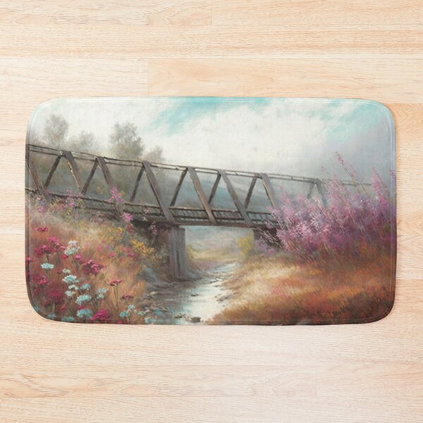 Item preview, Bridge over a stream with wildflowers designed and sold by JoepshLSio.