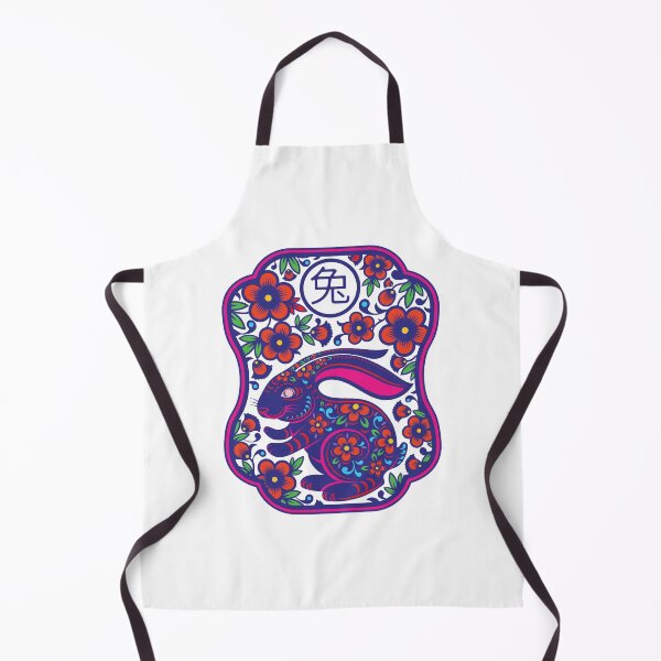 Item preview, Year of the Rabbit 2023 - Chinese New Year - Rabbit flowers motif designed and sold by AhmedBuhaisi.
