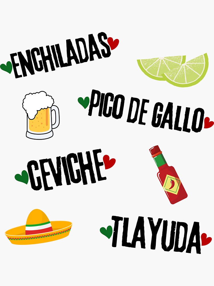 "I Love Enchiladas Mexican Food Lover Gift Pack" Sticker for Sale by