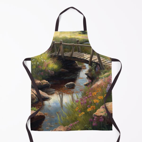 Item preview, Bridge over a stream with wildflowers designed and sold by JoepshLSio.