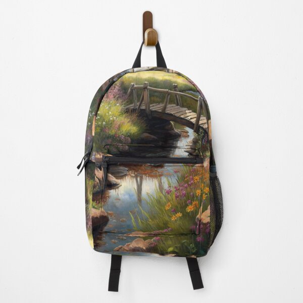 Item preview, Bridge over a stream with wildflowers designed and sold by JoepshLSio.