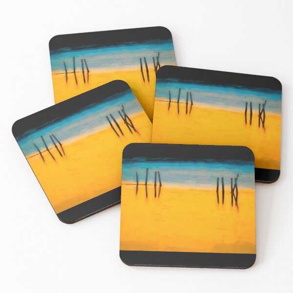 Item preview, BLACK PILINGS ORANGE WATER Abstract X107 designed and sold by RichFrancoCars.