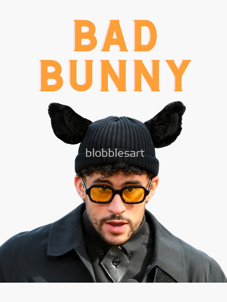 Bad Bunny Sticker for Sale by blobblesart