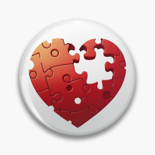 Item preview, Puzzle of Love: A Cartoon Style Heart Depicts the Completeness of Love through Missing Pieces. designed and sold by BotTastic.