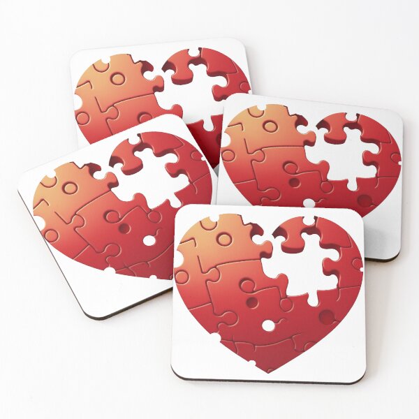 Item preview, Puzzle of Love: A Cartoon Style Heart Depicts the Completeness of Love through Missing Pieces. designed and sold by BotTastic.