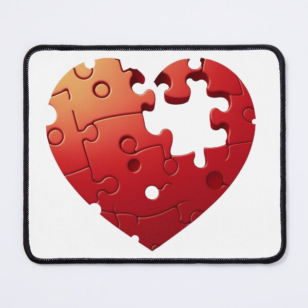 Item preview, Puzzle of Love: A Cartoon Style Heart Depicts the Completeness of Love through Missing Pieces. designed and sold by BotTastic.