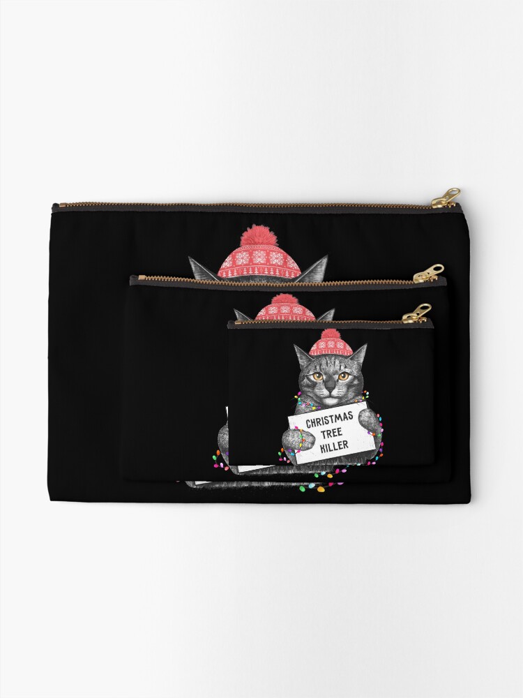 Alternate view of Christmas tree killer Zipper Pouch