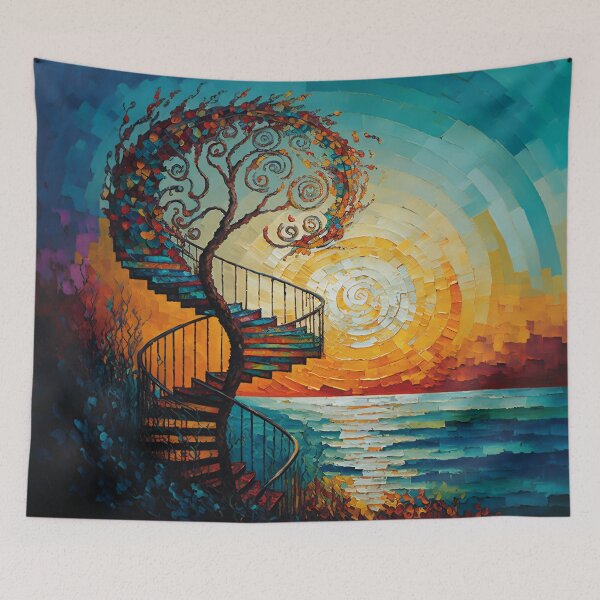 Item preview, A staircase winds its way up designed and sold by Left-Hand-Tree.