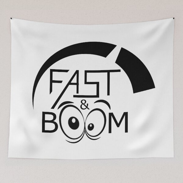 Item preview, fast and boom cool helmet sticker design designed and sold by designsmaster99.
