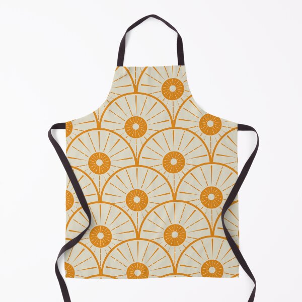Item preview, Art Deco Orange Sun Circles Pattern on White designed and sold by Yasminepatterns .