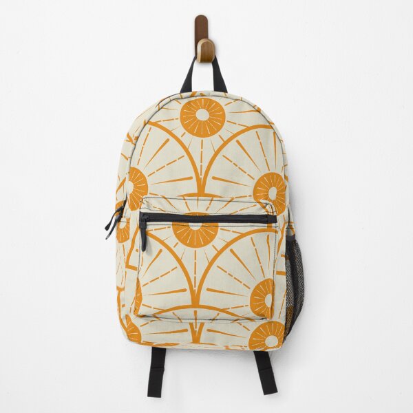Item preview, Art Deco Orange Sun Circles Pattern on White designed and sold by Yasminepatterns .