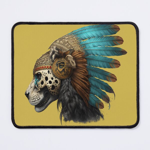 Item preview, Ancient Head of an Aztec Jaguar Warrior Skull Mexican Mythology designed and sold by CoyoteStudio.