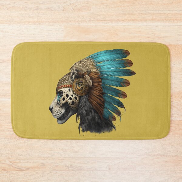 Item preview, Ancient Head of an Aztec Jaguar Warrior Skull Mexican Mythology designed and sold by CoyoteStudio.