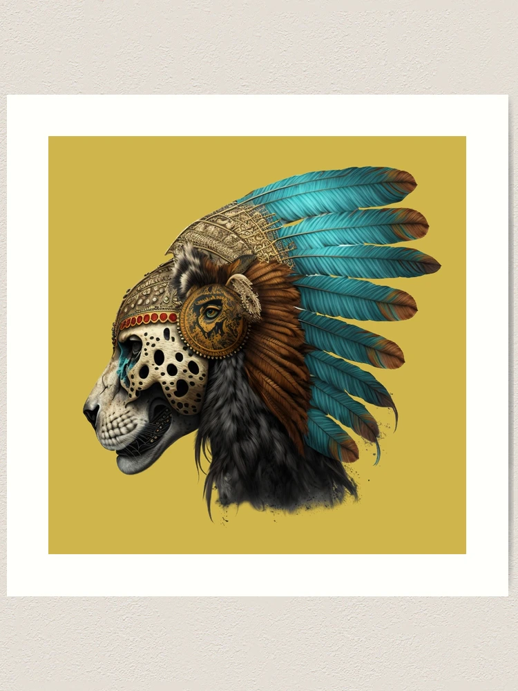 Aztec Jaguar Warrior Skull Native Mexica Healing #1 Canvas Print