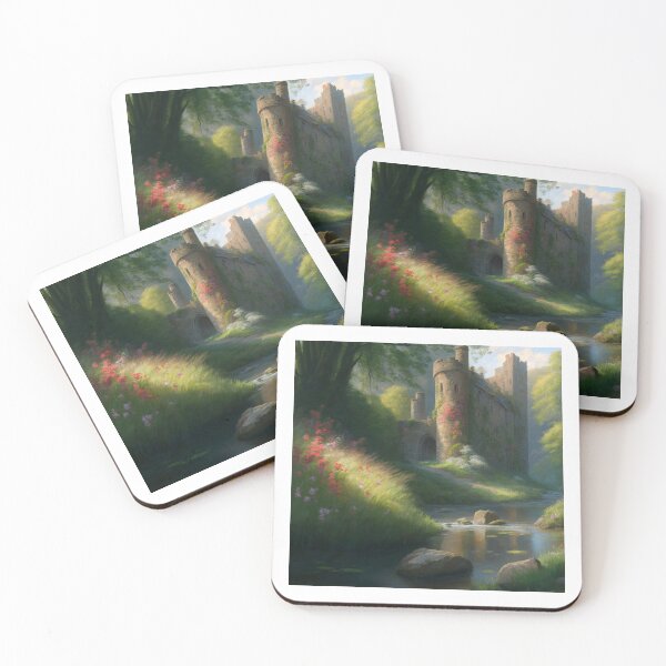 Item preview, Castle ruins near a stream with wildflowers designed and sold by JoepshLSio.