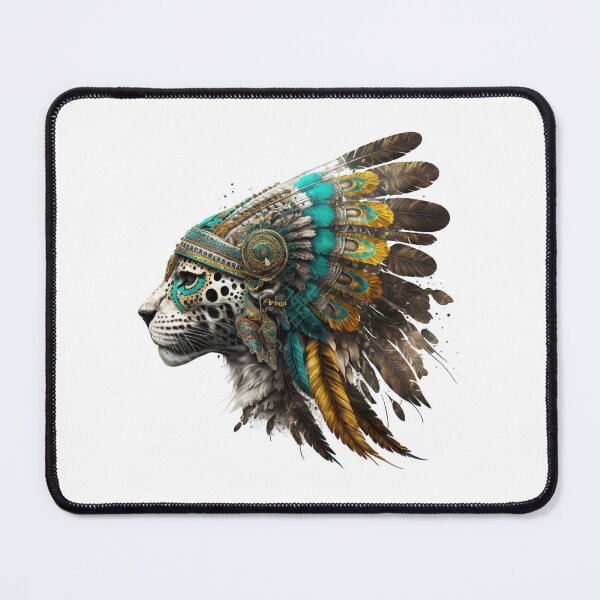 Item preview, Head of an Aztec Jaguar Warrior Skull Mexican Ancient Mythology Drawing designed and sold by CoyoteStudio.