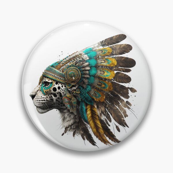 Item preview, Head of an Aztec Jaguar Warrior Skull Mexican Ancient Mythology Drawing designed and sold by CoyoteStudio.