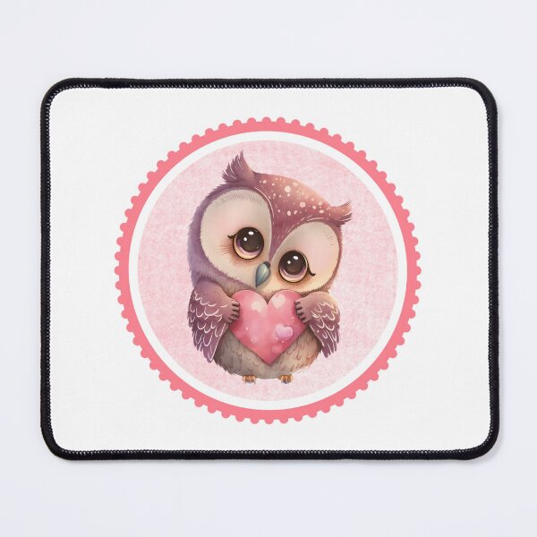 Item preview, Valentine's Day Scallop Circle Owl Heart of Love 3 designed and sold by TasimaDesign.