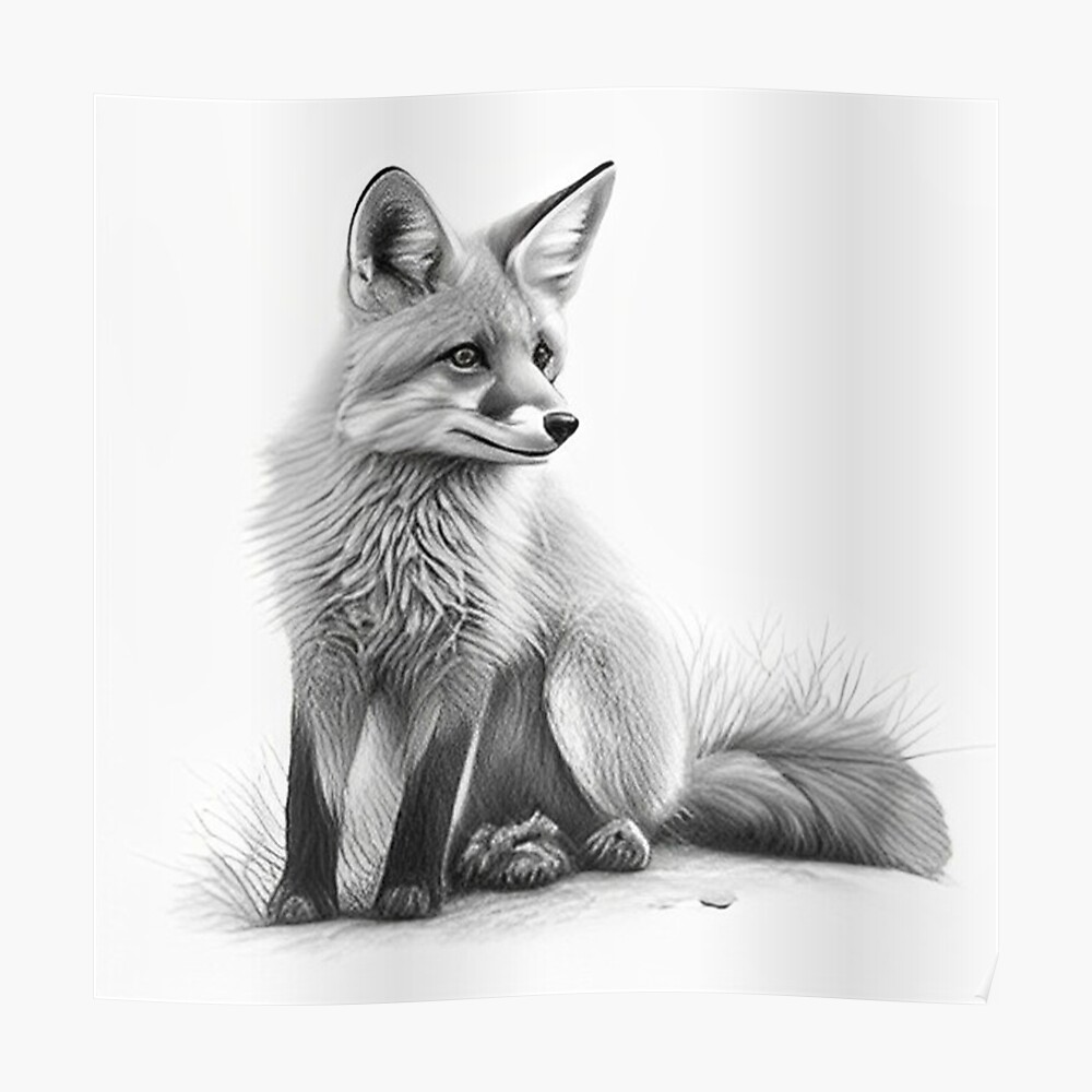 fox drawing pencil