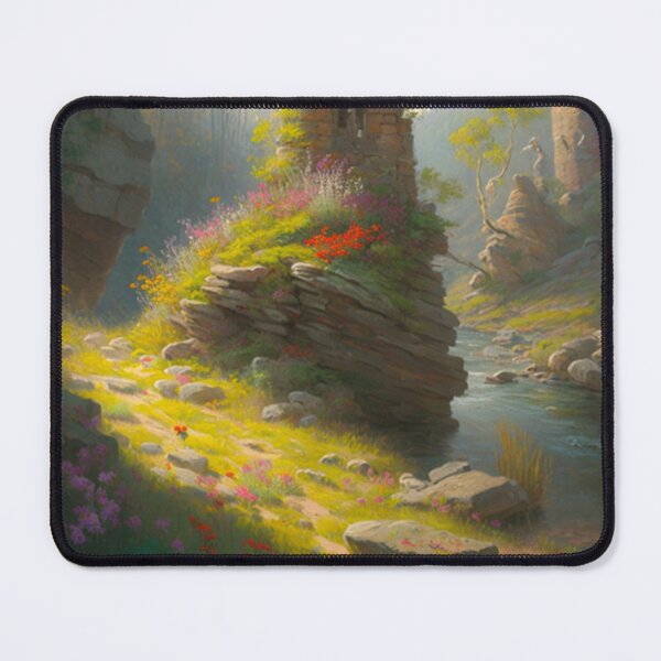 Item preview, Castle ruins near a stream with wildflowers designed and sold by JoepshLSio.