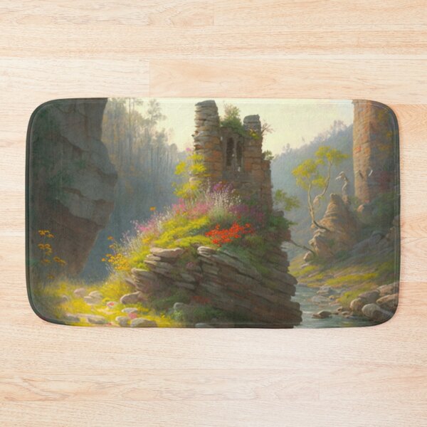 Item preview, Castle ruins near a stream with wildflowers designed and sold by JoepshLSio.