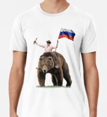 Putin Wodka Bär Trainingsanzug Hardbass Männer Premium T-Shirts