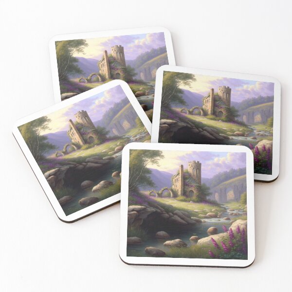 Item preview, Castle ruins near a stream with wildflowers designed and sold by JoepshLSio.