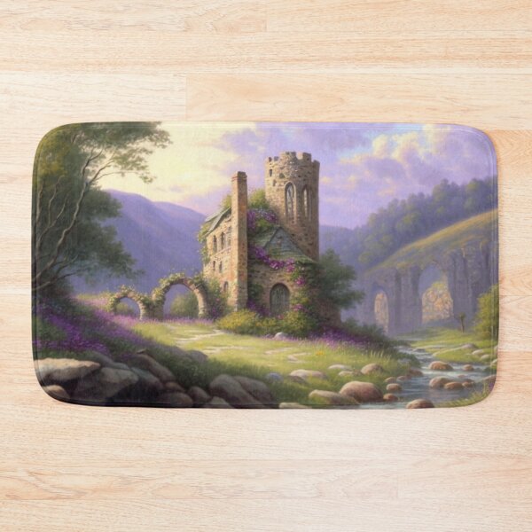 Item preview, Castle ruins near a stream with wildflowers designed and sold by JoepshLSio.