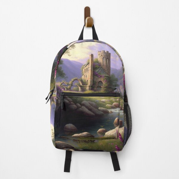 Item preview, Castle ruins near a stream with wildflowers designed and sold by JoepshLSio.