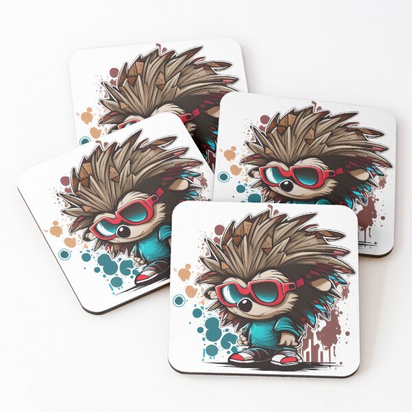 Artikelvorschau, Cartoon coole Igel-Graffiti-Designillustration entworfen und verkauft von JeClaDesign.