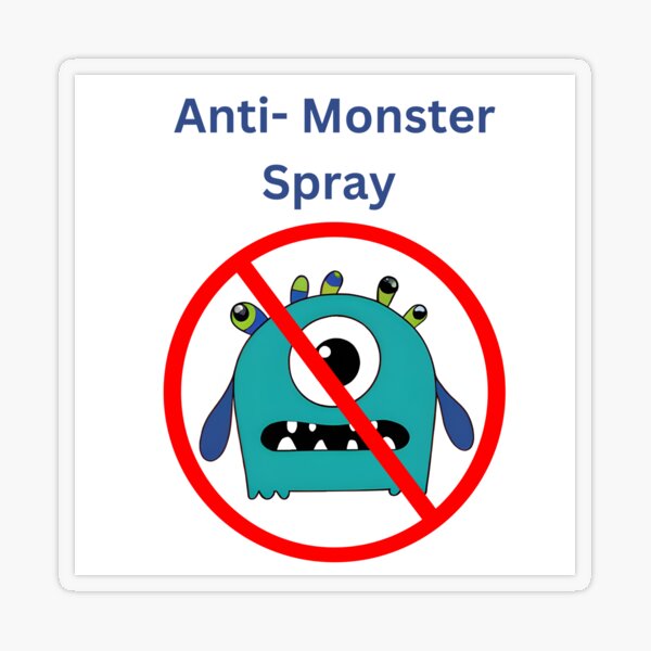 anti-monster-spray-stickers-magnet-by-fineartworld7-redbubble for Free Printable Monster Spray Label Anti Monster Spray Stickers