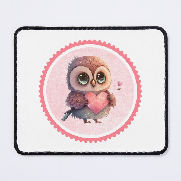 Item preview, Valentine's Day Scallop Circle Owl Heart of Love 5 designed and sold by TasimaDesign.