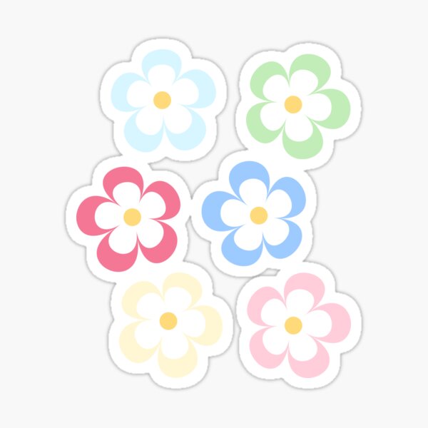 Indie Flower with Smile Face Sticker for Sale by LivAndLove