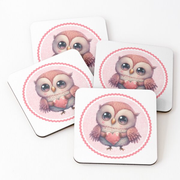 Item preview, Valentine's Day Scallop Circle Owl Heart of Love 6 designed and sold by TasimaDesign.