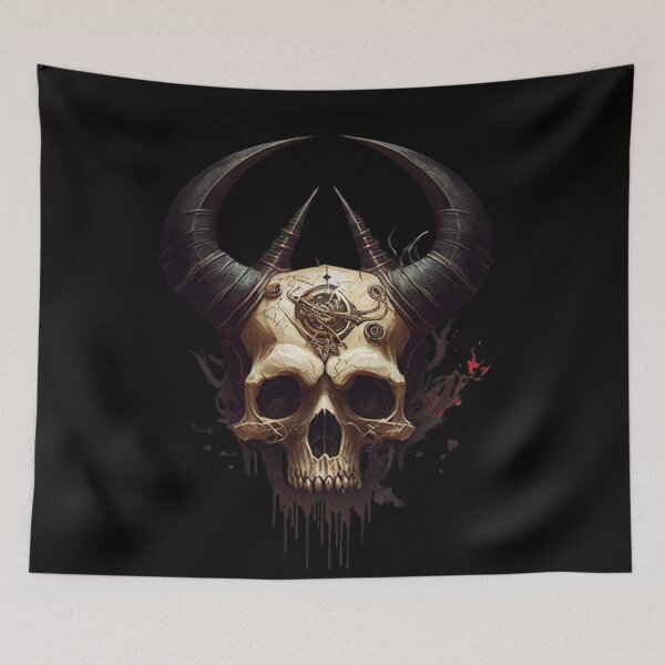 Item preview, Warrior Viking Skull with Horns Black God in Valhalla  designed and sold by CoyoteStudio.