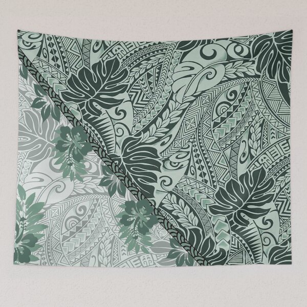 Item preview, Seafoam Green Monstera Tapa Fusion designed and sold by J Marielle Designs.
