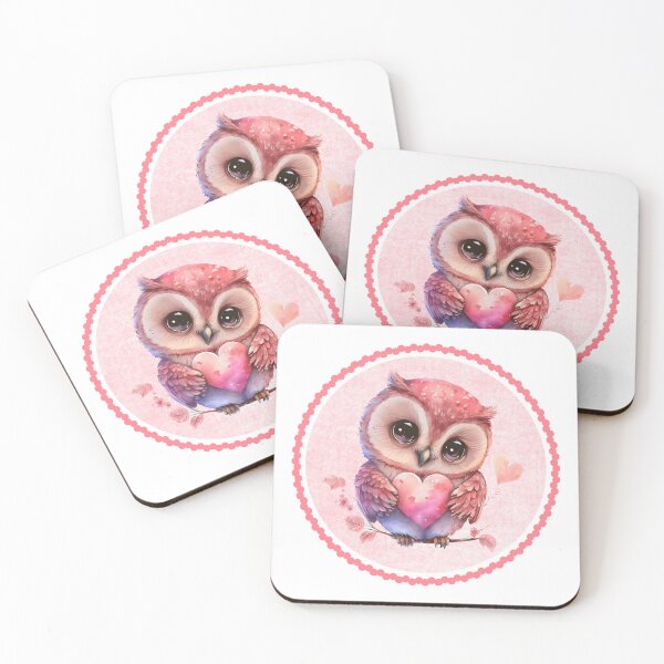 Item preview, Valentine's Day Scallop Circle Owl Heart of Love 10 designed and sold by TasimaDesign.